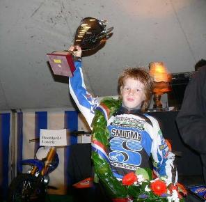 Nederlands Kampioen 65 cc kleine wielen Harry Basten