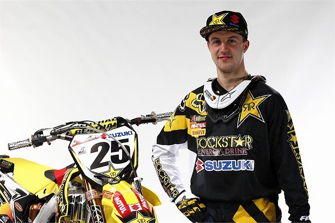 Fotoshoot Desalle en Strijbos Rockstar Suzuki MX1 Team