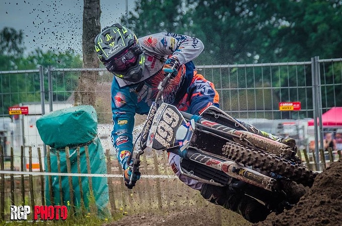 Lars Griekspoor mist nipt het podium in het NK MX2 in Lierop