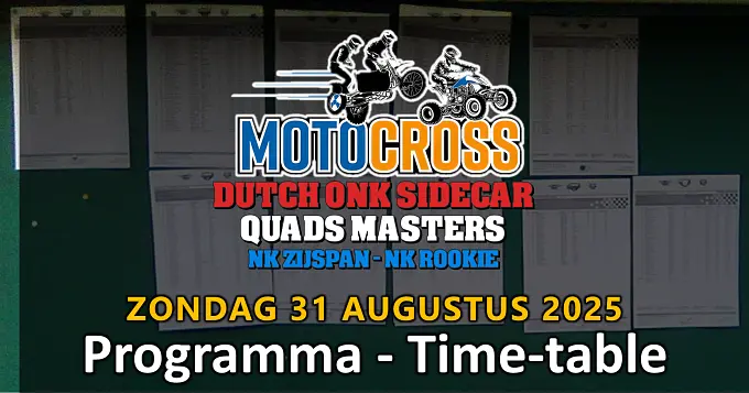 Volledig programma ONK Sidecar en Quad Masters Lierop bekend